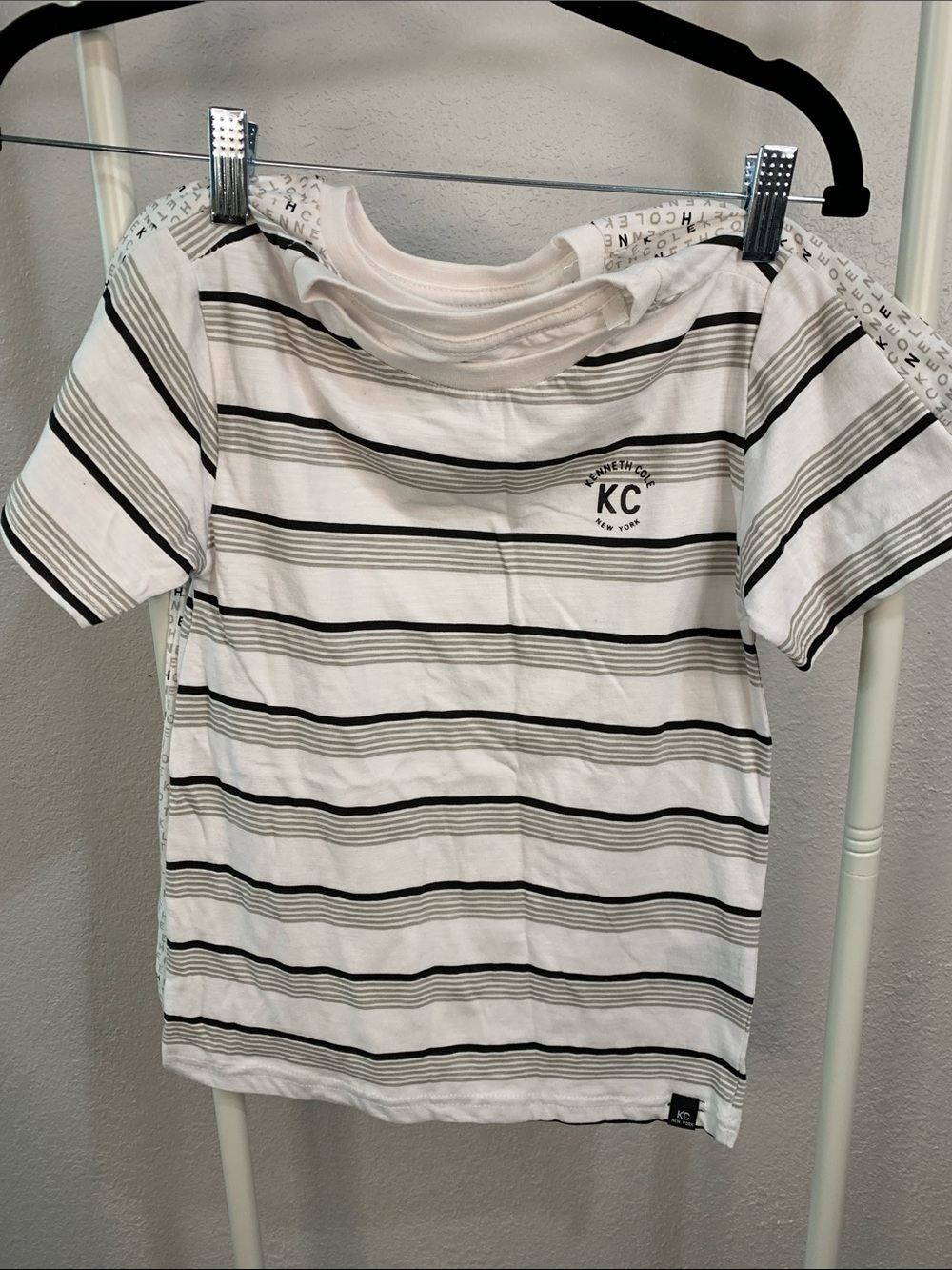 Kenneth Cole set of 2 White and Black Striped Short-Sleeve Tee (Kids)